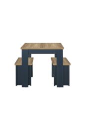 Birlea Dining Table & Bench Set Highgate 2 Kitchen Traditional in Dark Navy - thumbnail 7