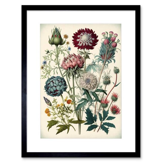 "Artery8 Ernst Haeckel Style Vintage Botanical Plant Study Framed Art Print - Size: W12"" x H16""" - image 1