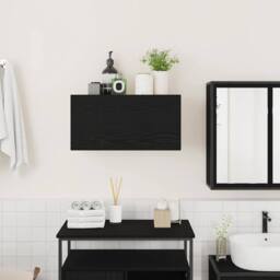 Berkfield Home Bathroom Wall Cabinet Black 60x25x30 cm Engineered Wood - Size: 60 x 25 x 30 cm - thumbnail 3