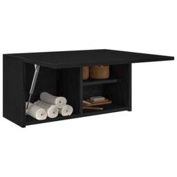 Berkfield Home Bathroom Wall Cabinet Black 60x25x30 cm Engineered Wood - Size: 60 x 25 x 30 cm - thumbnail 4