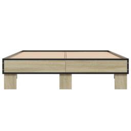 Berkfield Home Bed Frame without Mattress Sonoma Oak 120x200 cm in Light Tan - Size: Small Double - thumbnail 4
