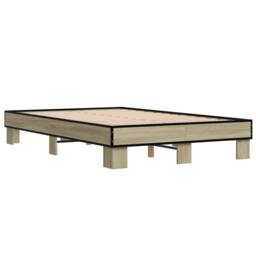 Berkfield Home Bed Frame without Mattress Sonoma Oak 120x200 cm in Light Tan - Size: Small Double - thumbnail 3