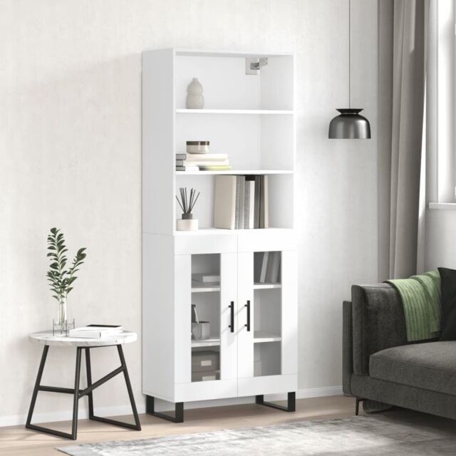 Berkfield Home Highboard White 69.5x34x180 cm Engineered Wood - image 1