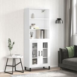 Berkfield Home Highboard White 69.5x34x180 cm Engineered Wood - thumbnail 1