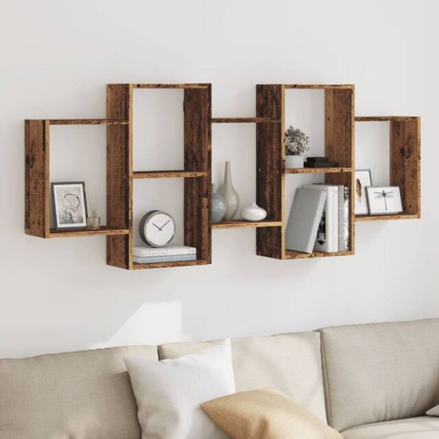 Berkfield Home Wall Shelf Old Wood 159x18x65 cm Engineered Wood in Brown - Size: 159 x 18 x 65 cm - image 1