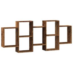 Berkfield Home Wall Shelf Old Wood 159x18x65 cm Engineered Wood in Brown - Size: 159 x 18 x 65 cm - thumbnail 2