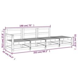 Berkfield Home 4 Piece Garden Lounge Set Impregnated Wood Pine in Brown - thumbnail 8