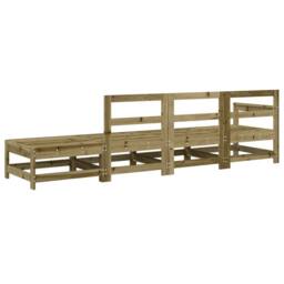 Berkfield Home 4 Piece Garden Lounge Set Impregnated Wood Pine in Brown - thumbnail 3