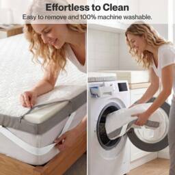 FORGEVIO 135x190cm Double 8cm Cooling Memory Foam Mattress Topper Washable in White - thumbnail 5