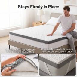 FORGEVIO 135x190cm Double 8cm Cooling Memory Foam Mattress Topper Washable in White - thumbnail 4