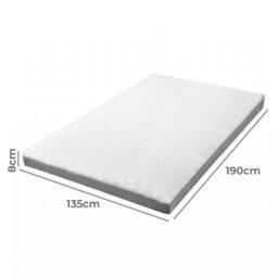 FORGEVIO 135x190cm Double 8cm Cooling Memory Foam Mattress Topper Washable in White - thumbnail 2