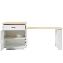 Rolipo Extendable Bar Table Kitchen Island with Storage White 133-202cm - thumbnail 9
