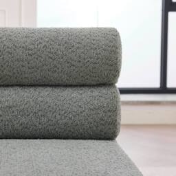 Matteo Upholstered Boucle Accent Bench with Rolled Backrest & Solid Wood Legs in Green - thumbnail 3