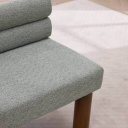 Matteo Upholstered Boucle Accent Bench with Rolled Backrest & Solid Wood Legs in Green - thumbnail 7