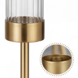 Levede Candle Holder Gold Metal Glass Tube Candlestick Holders Set of 3 Decor - thumbnail 6