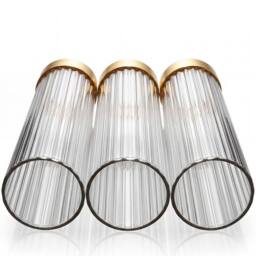 Levede Candle Holder Gold Metal Glass Tube Candlestick Holders Set of 3 Decor - thumbnail 5