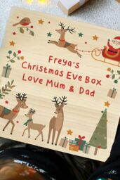 Personalised Memento Company Personalised Santa & Reindeer Christmas Eve Box in Light Brown - thumbnail 3