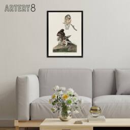 "Artery8 Birds Of America Little Owls Audubon Nature Black Framed Canvas Art in White - Size: W12"" x H16""" - thumbnail 3