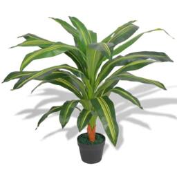 Berkfield Home Artificial Dracaena Plant with Pot 90 cm Green - thumbnail 2