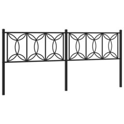 Berkfield Home Metal Headboard Black 200 cm - thumbnail 2