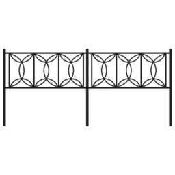 Berkfield Home Metal Headboard Black 200 cm - thumbnail 4