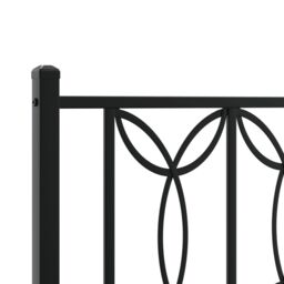 Berkfield Home Metal Headboard Black 200 cm - thumbnail 5