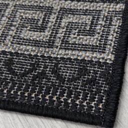 runrug Hallway Carpet Runner Rug - Hardwearing & Durable, 7mm - Greek Fret' in Dark Grey - Size: 80 cm x 330 cm - thumbnail 2