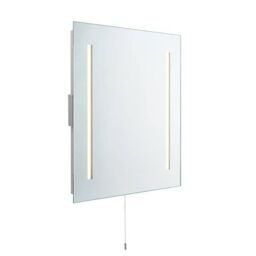 Netlighting Glimpse Integrated LED 2 Light Bathroom Shaver Wall Light Mirrored Glass Matt Silver IP44 in Grey - thumbnail 1