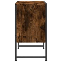 Berkfield Home Bathroom Sink Cabinet Smoked Oak 60x33x60 cm Engineered Wood in Brown - Size: 60 x 33 x 60 cm - thumbnail 7