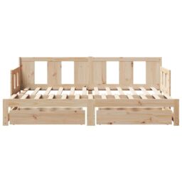 Berkfield Home Daybed with Trundle & Drawers without Mattress 80x200 cm in Brown - thumbnail 4