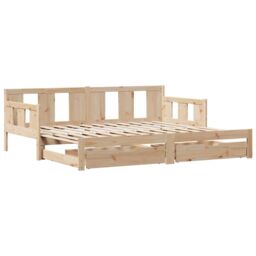 Berkfield Home Daybed with Trundle & Drawers without Mattress 80x200 cm in Brown - thumbnail 3