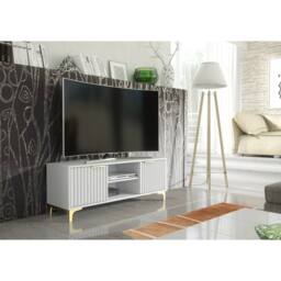 Mex Furniture LTD TV Unit Tide Crest 120cm - White & Gold - thumbnail 5