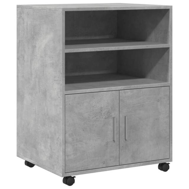 Berkfield Home Rolling Cabinet Concrete Grey 60x48x81 cm Engineered Wood - Size: 60 x 48 x 81 cm - image 1