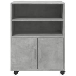 Berkfield Home Rolling Cabinet Concrete Grey 60x48x81 cm Engineered Wood - Size: 60 x 48 x 81 cm - thumbnail 4