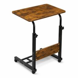 FLAVORA Walnut With Black Frame-Adjustable Laptop Table Desk - Size: 0.6m2 - thumbnail 2