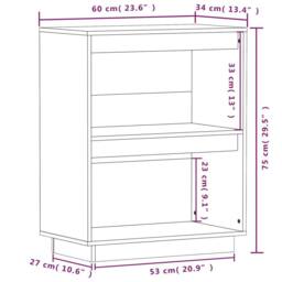 Berkfield Home Console Cabinet White 60x34x75 cm Solid Wood Pine - Size: 60 x 34 x 75 cm - thumbnail 8