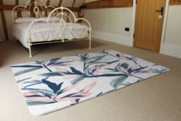 Benjamin Tate Design Winter Pink & Blue Flowers Rug in Natural - Size: Large - thumbnail 3