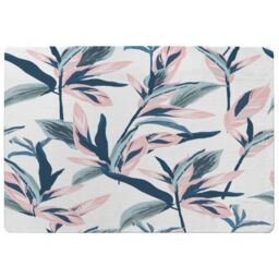 Benjamin Tate Design Winter Pink & Blue Flowers Rug in Natural - Size: Large - thumbnail 1