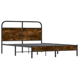 Berkfield Home Bed Frame Without Mattress 140x200 cm Smoked Oak Engineered Wood in Brown - thumbnail 4