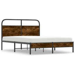 Berkfield Home Bed Frame Without Mattress 140x200 cm Smoked Oak Engineered Wood in Brown - thumbnail 2