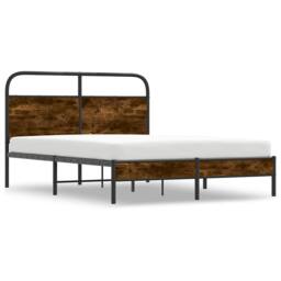 Berkfield Home Bed Frame Without Mattress 140x200 cm Smoked Oak Engineered Wood in Brown - thumbnail 3