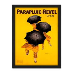 "Artery8 Wall Art Print Parapluie Revel Umbrella Rain Lyon France Large Framed Wall Décor Art in Light Oak - Size: W18"" x H24""" - thumbnail 1
