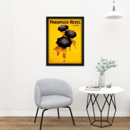 "Artery8 Wall Art Print Parapluie Revel Umbrella Rain Lyon France Large Framed Wall Décor Art in Light Oak - Size: W18"" x H24""" - thumbnail 2