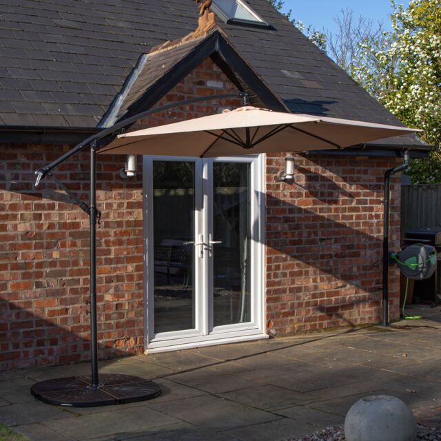 Samuel Alexander 3m Cantilever Parasol with Crank Handle for Patio Garden Banana Parasol with UV Protection Outdoor Umbrella Sun Shades for Garden - image 1