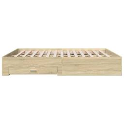 Berkfield Home Bed Frame with Drawers without Mattress Sonoma Oak 200x200 cm in Light Tan - thumbnail 5