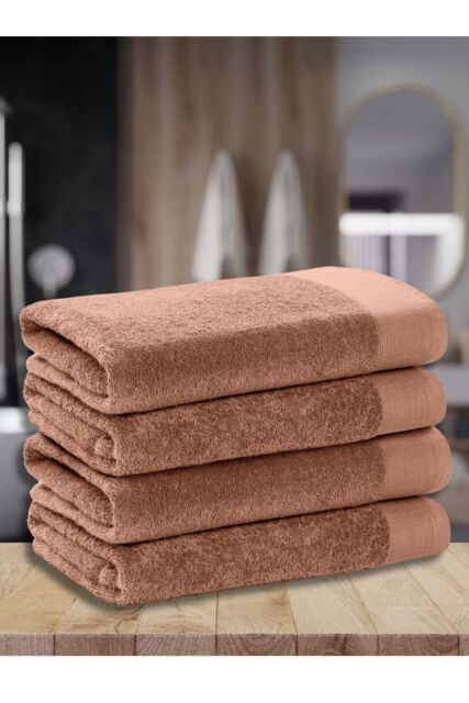 Ezysleep Luxe Collection 4 Piece Egyptian Bathsheet Set in Brown - Size: Bath Sheet - image 1