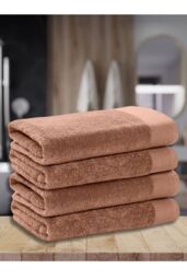 Ezysleep Luxe Collection 4 Piece Egyptian Bathsheet Set in Brown - Size: Bath Sheet
