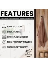 Ezysleep Luxe Collection 4 Piece Egyptian Bathsheet Set in Brown - Size: Bath Sheet - thumbnail 2