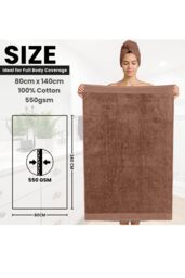 Ezysleep Luxe Collection 4 Piece Egyptian Bathsheet Set in Brown - Size: Bath Sheet - thumbnail 3