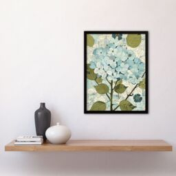 "Artery8 Blue Hydrangea Flowers Artwork Bouquet Floral Framed Art Print - Size: W12"" x H16""" - thumbnail 4
